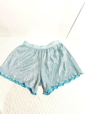 More Than Magic Metallic Teal Pleated Shorts